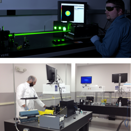Scientists in a Lab with Lasers