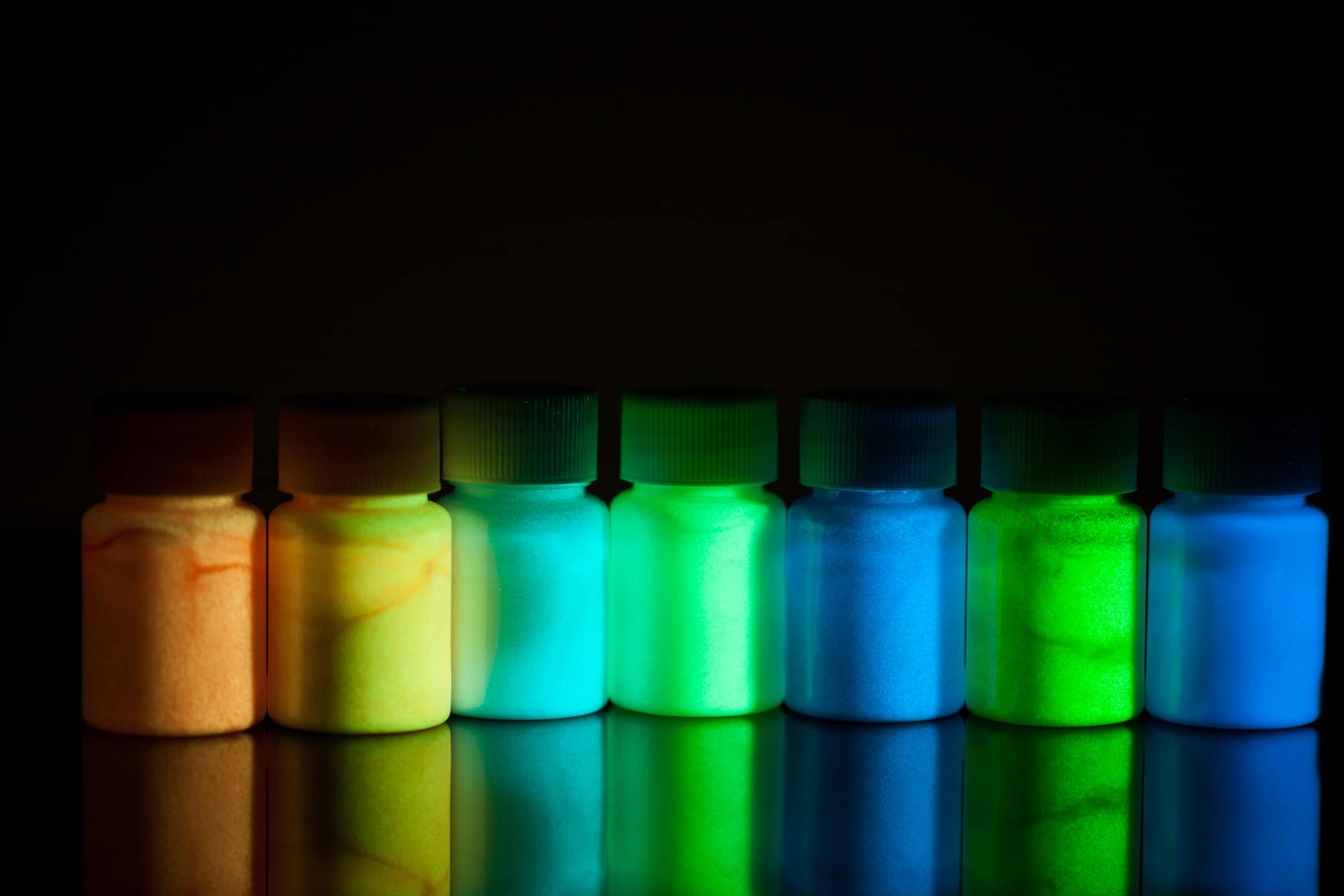 Fluorescent Materials Excited with UV Light